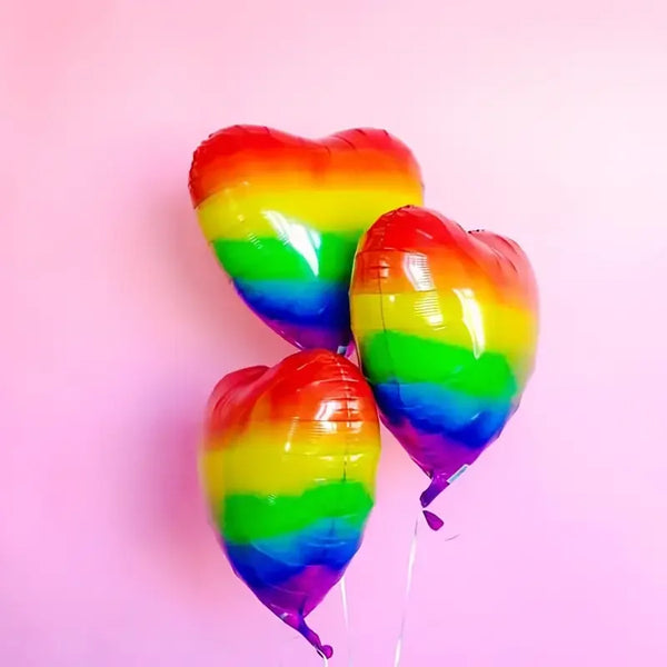 10 Pride Rainbow Love Foil Balloons