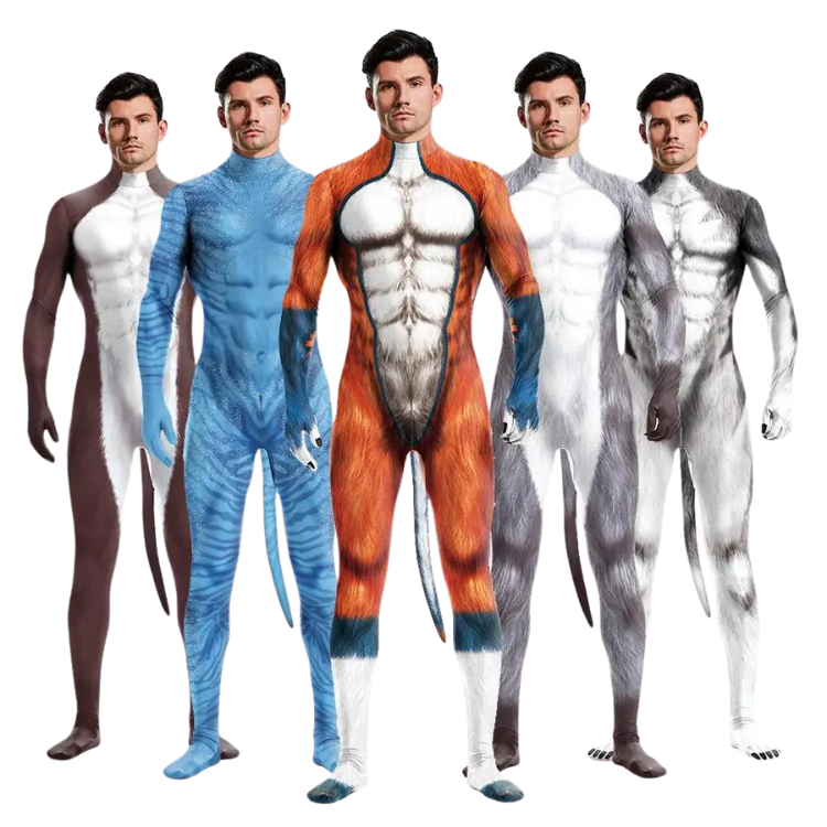 Animal Zentai Body Suit With Tail