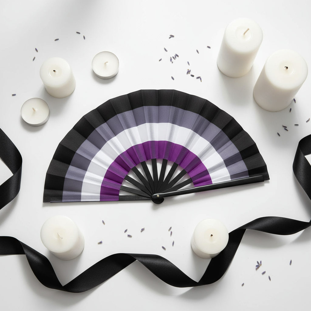 Asexual Pride Folding Fan