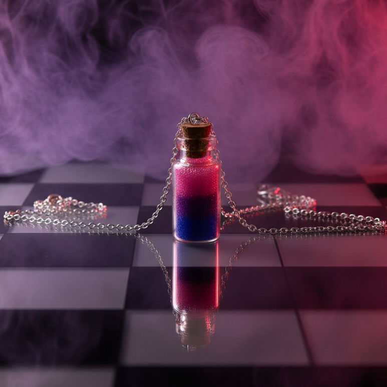 Bottled Bisexual Love In A Glass Vial Necklace