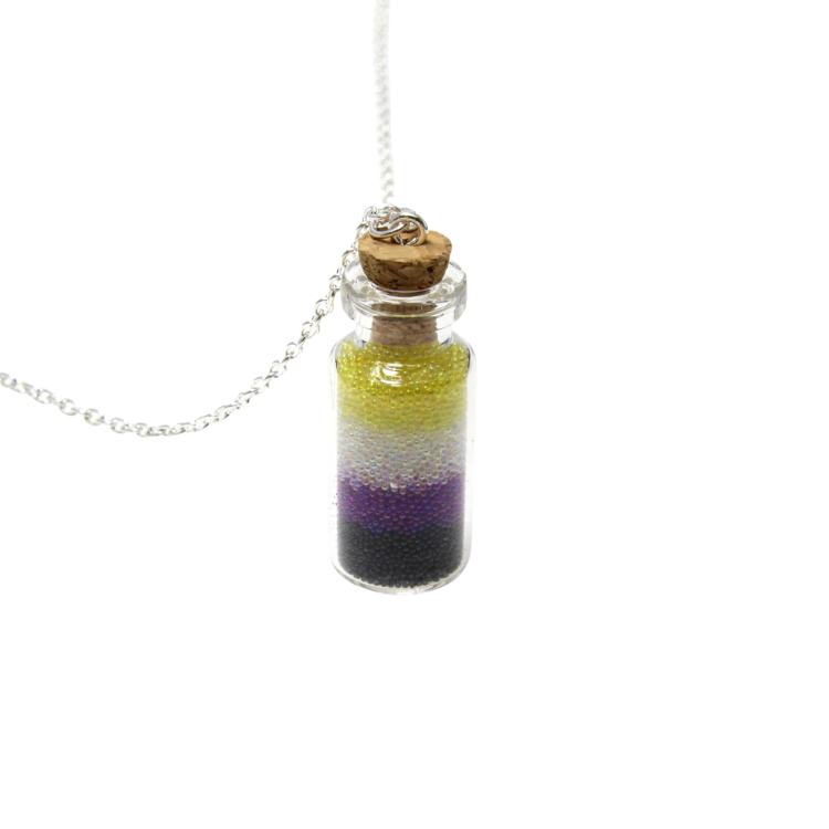 Bottled Non-Binary Love In A Glass Vial Necklace