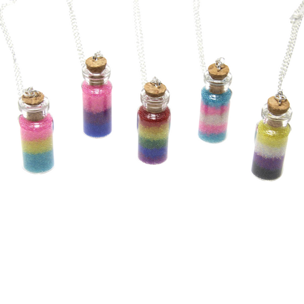 Bottled Non-Binary Love In A Glass Vial Necklace