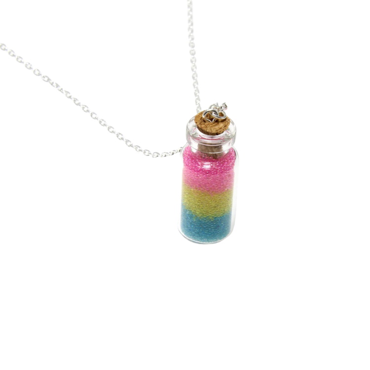 Bottled Pansexual Love In A Glass Vial Necklace