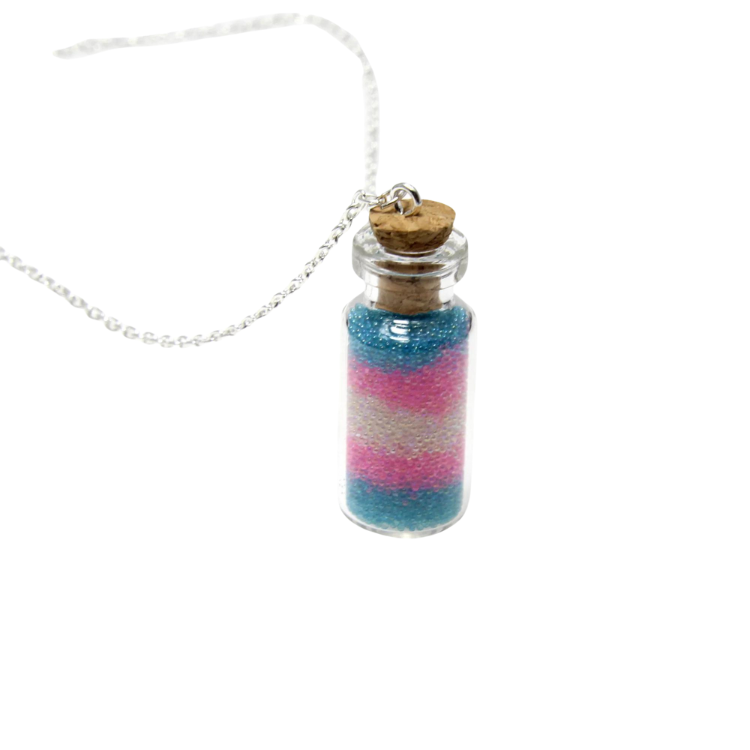 Bottled Transgender Love In A Glass Vial Necklace