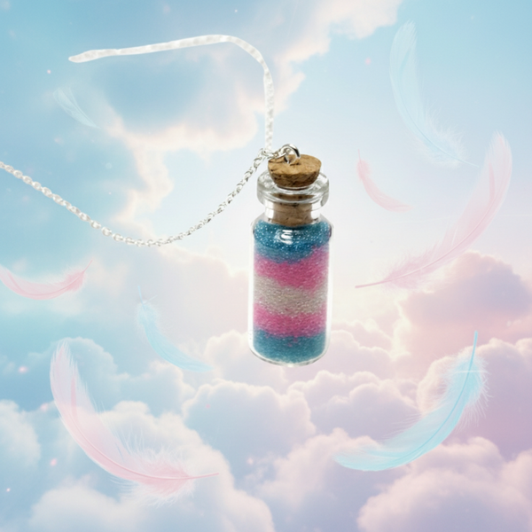 Bottled Transgender Love In A Glass Vial Necklace