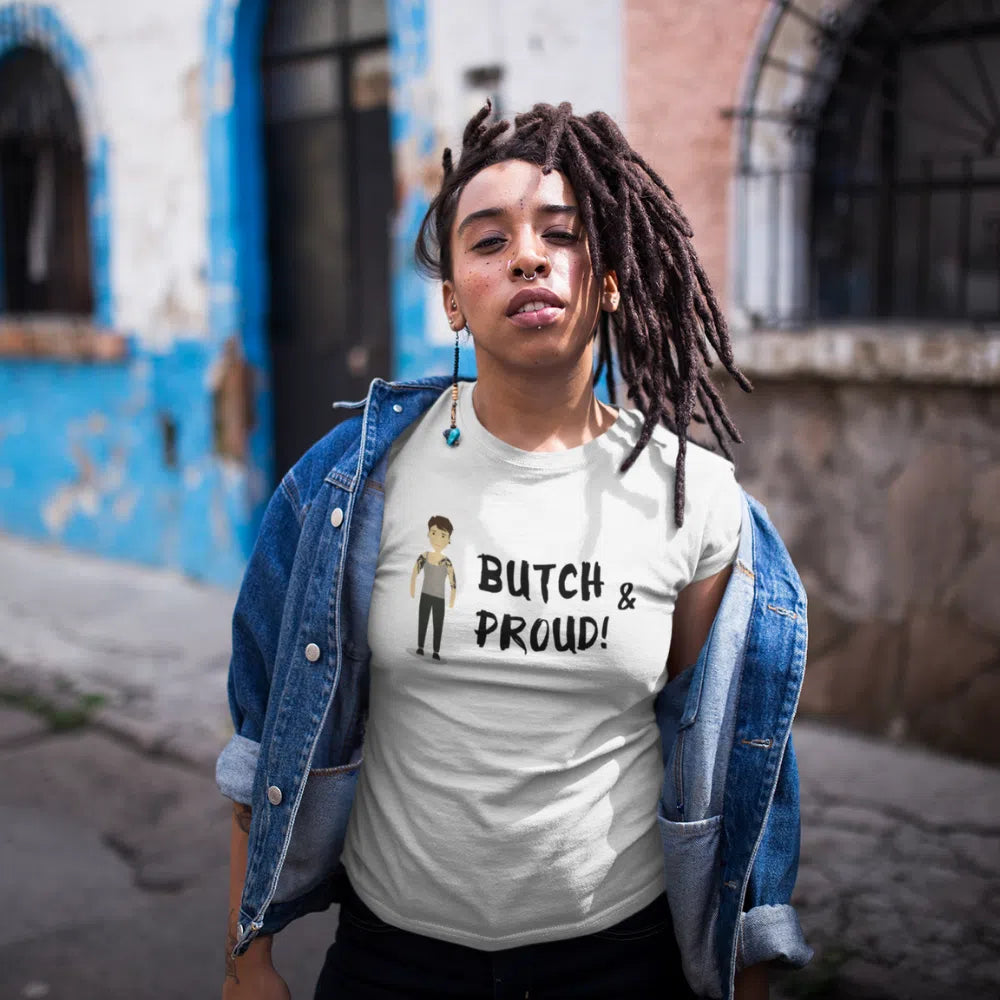 Sport Grey Butch & Proud T-Shirt by Queer In The World Originals sold by Queer In The World: The Shop - LGBT Merch Fashion