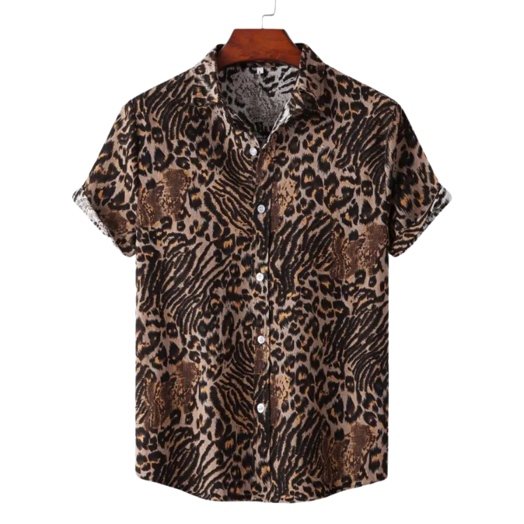 Dark Brown Classic Leopard Print Shirt by Queer In The World sold by Queer In The World: The Shop - LGBT Merch Fashion