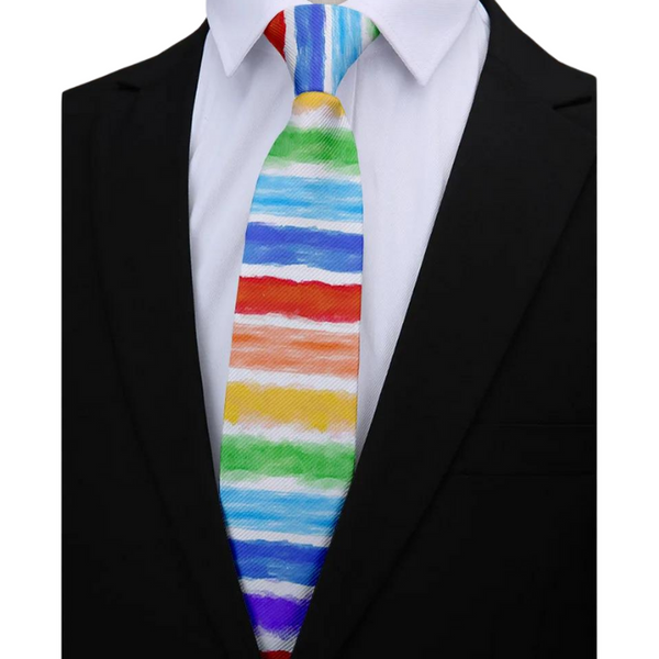 Colorful Rainbow Striped Fun Tie