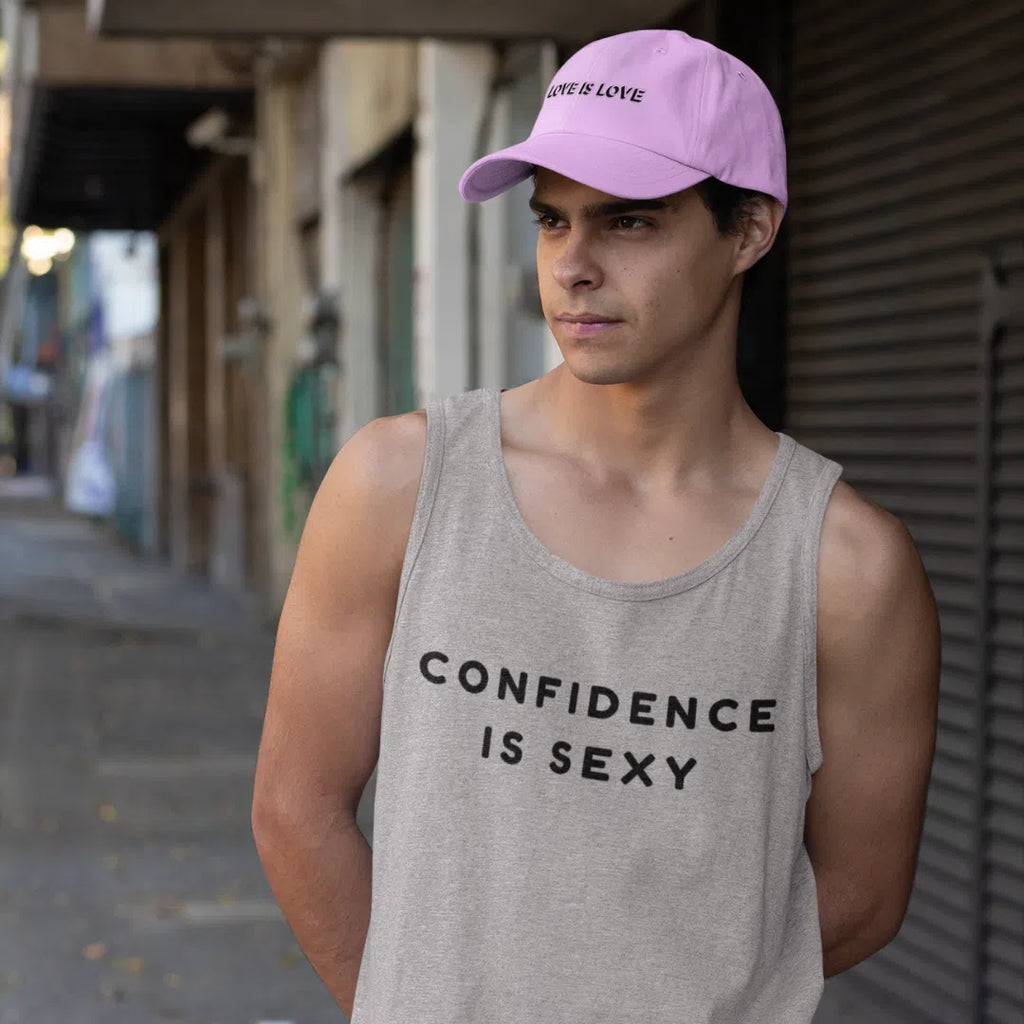 Athletic Heather Confidence Is Sexy Unisex Tank Top by Queer In The World Originals sold by Queer In The World: The Shop - LGBT Merch Fashion