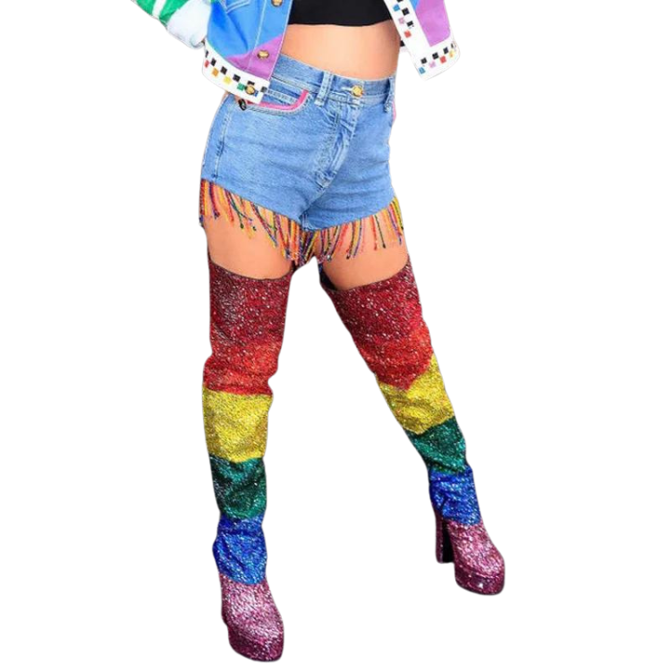 Crystal Dreams Sparkling Pride Rainbow Boots