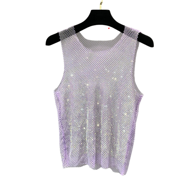 Dazzling Diamonds Sleeveless Crystal Vest