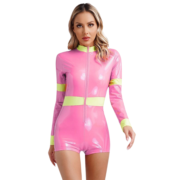 Femme Fire Captain Shiny Latex Costume