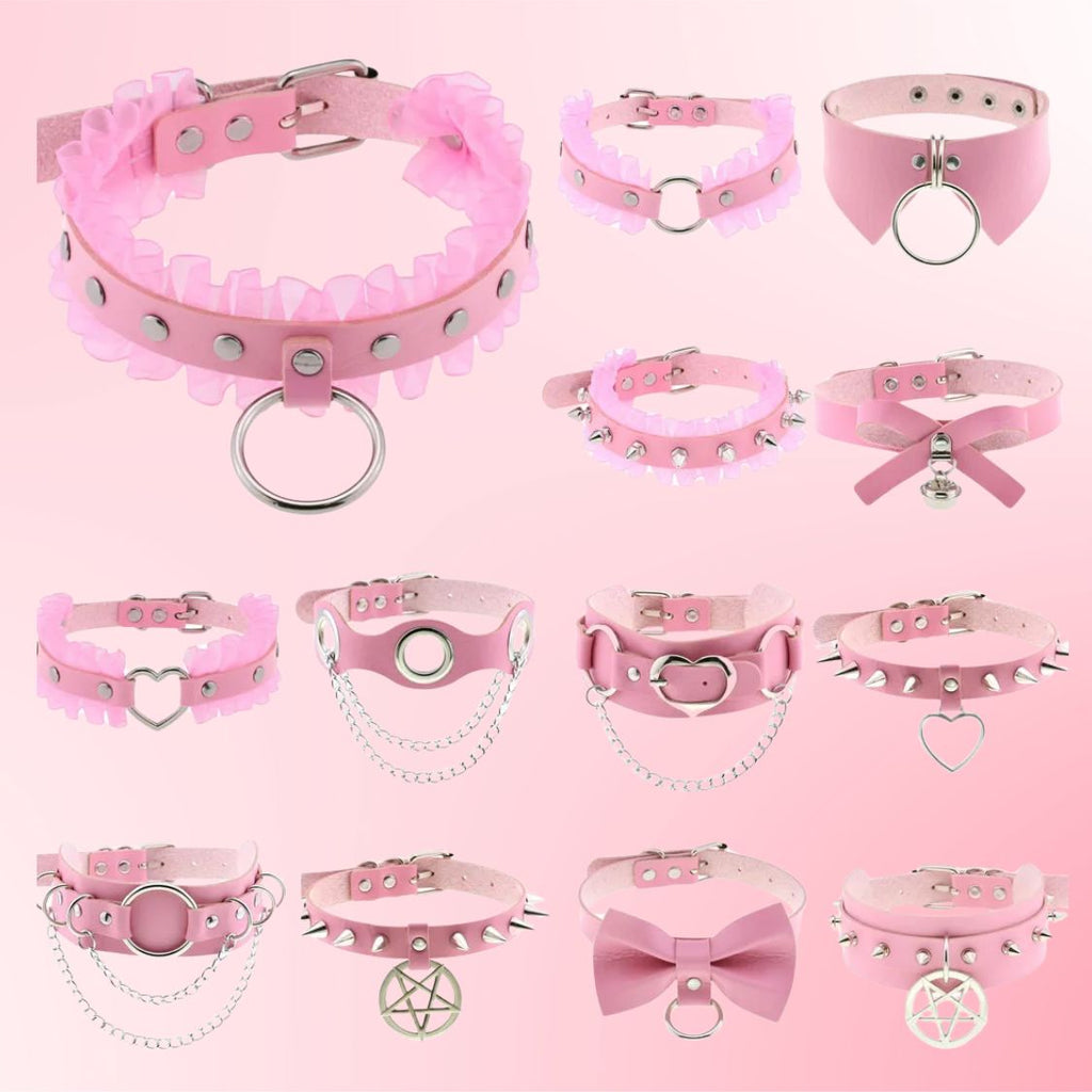 Femme Pink Punk Chokers