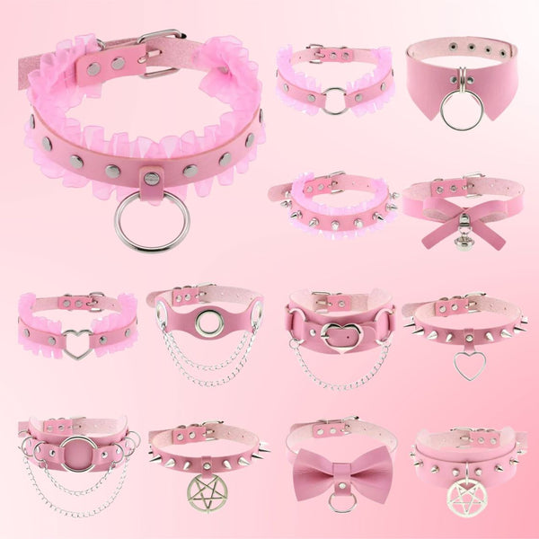 Femme Pink Punk Chokers