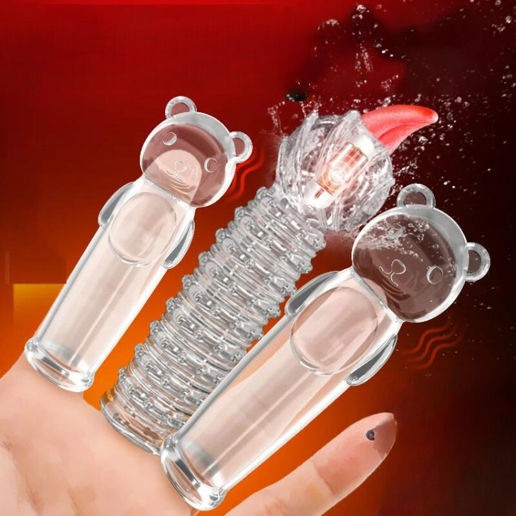 pickle sex toy Pink vaginal vibrator for the G-spot in the hand of a girl in black latex  gloves main image 1