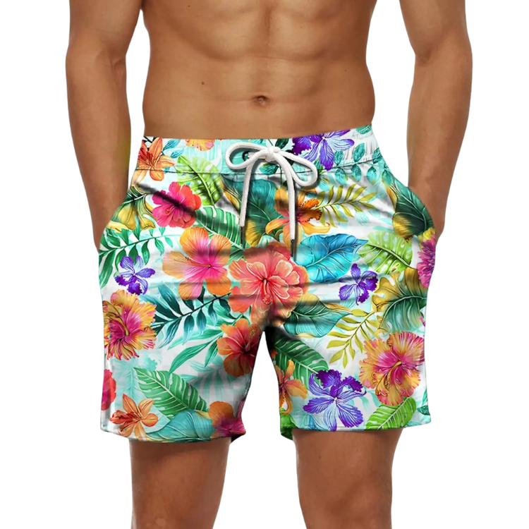 Green Fluro Floral Board Shorts by Out Of Stock sold by Queer In The World: The Shop - LGBT Merch Fashion