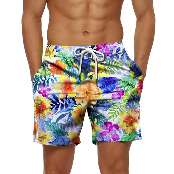 Blue Fluro Floral Board Shorts by Out Of Stock sold by Queer In The World: The Shop - LGBT Merch Fashion