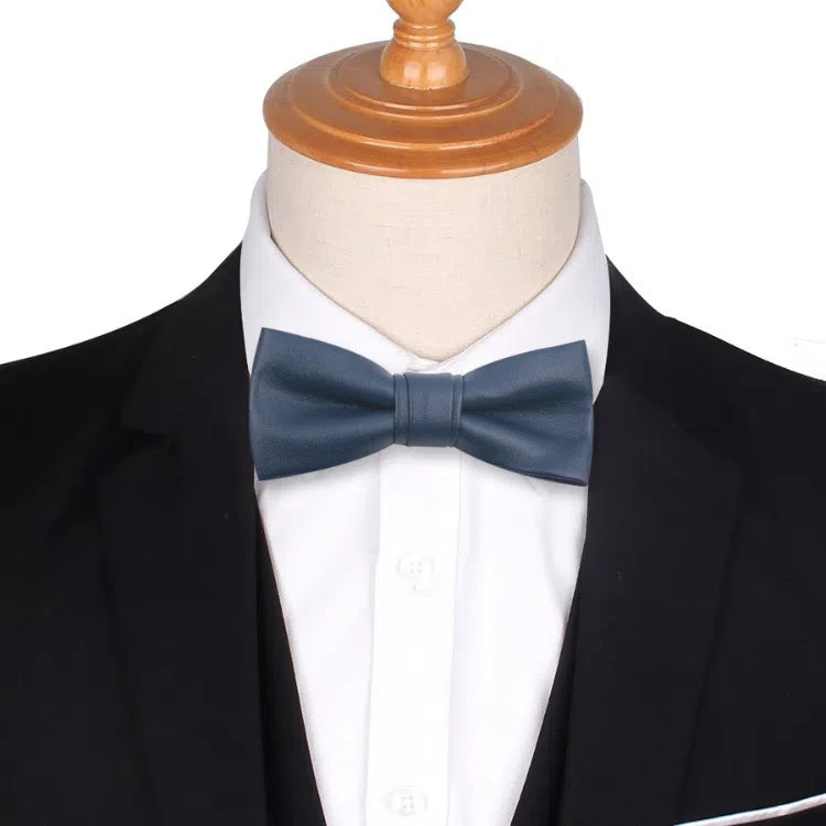 Formal Kink PU Leather Bowtie