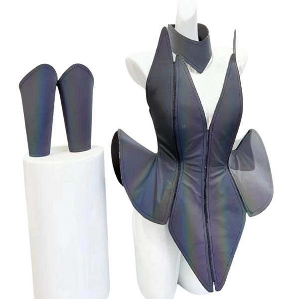 Futuristic Dancewear Reflective Performance Costume