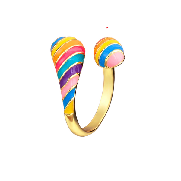 Gay Rainbow Embrace Rings