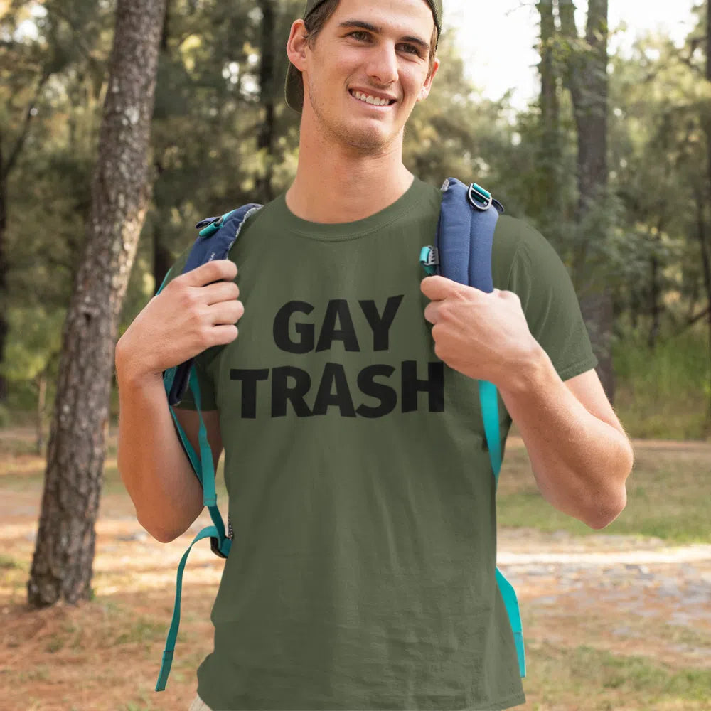 White Gay Trash T-Shirt by Queer In The World Originals sold by Queer In The World: The Shop - LGBT Merch Fashion