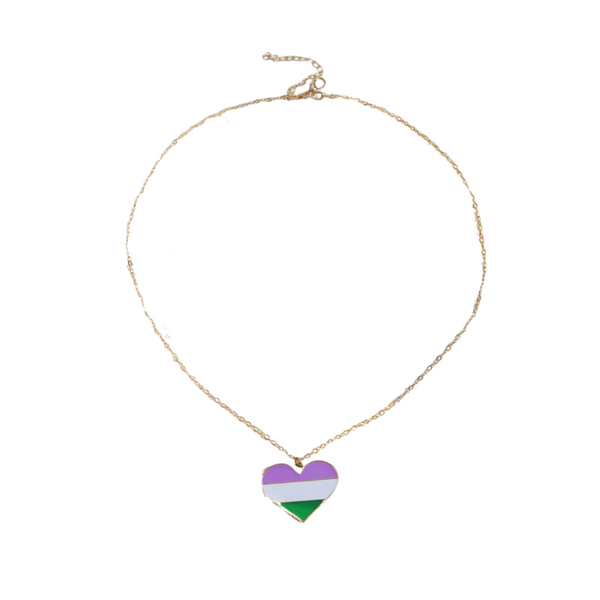 Genderqueer Pride Love Necklace