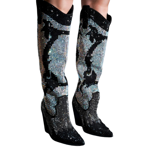 Glitter Galore Bling Silver Boots