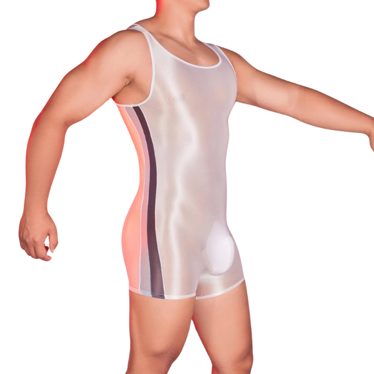 Glossy Transparent Wrestling Fantasy Bodysuit