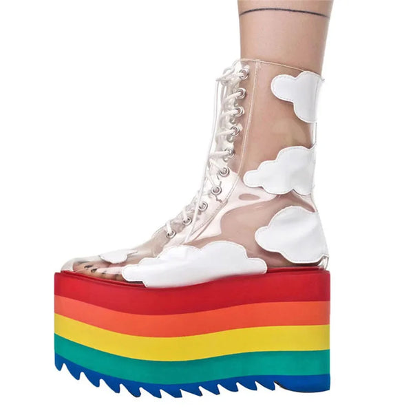 Elevated Flair Rainbow Platform Shoes