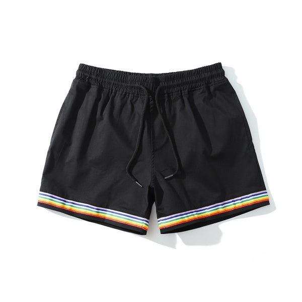 Black Rainbow Pride Running Shorts by Queer In The World sold by Queer In The World: The Shop - LGBT Merch Fashion