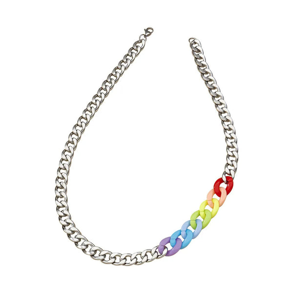Rainbow Acrylic Link Necklace
