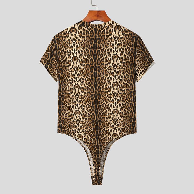 Brown Leopard Print Bodysuit by Queer In The World sold by Queer In The World: The Shop - LGBT Merch Fashion