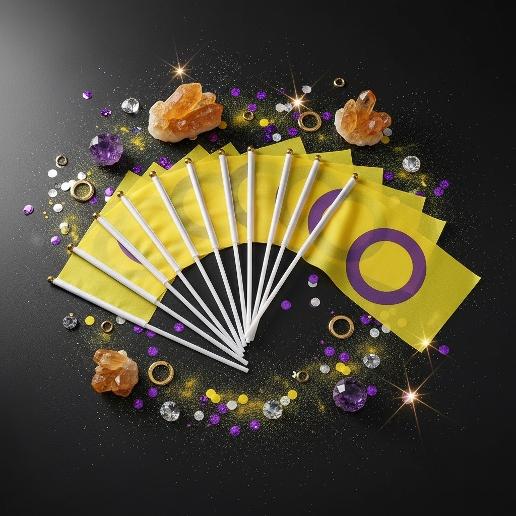 100 x Hand-Held Intersex Pride Flags