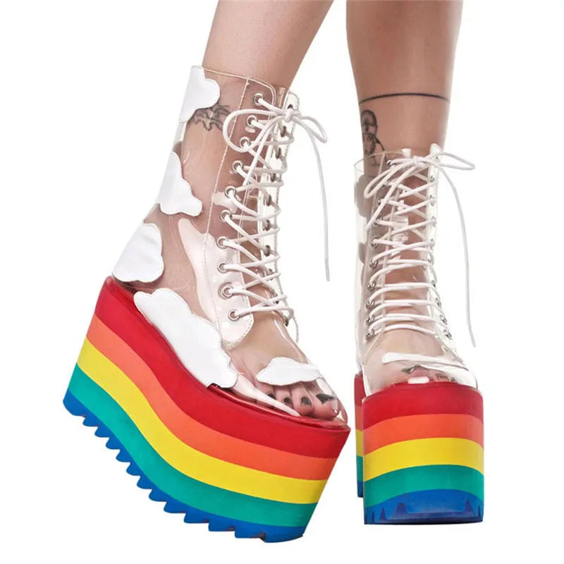 Elevated Flair Rainbow Platform Shoes