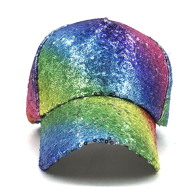 Rainbow Sequins Baseball Cap