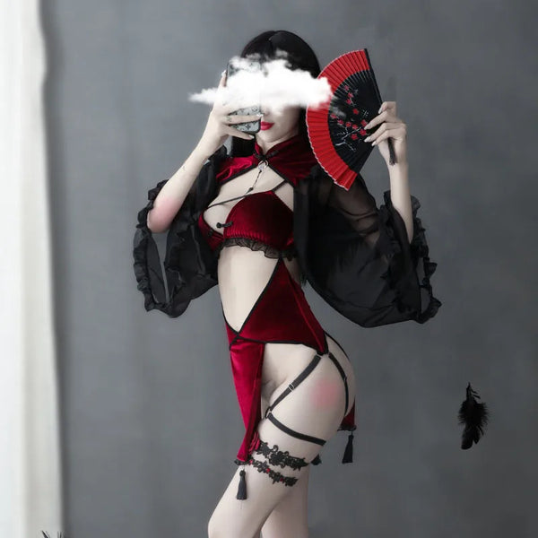 Gothic Gothic Nun Halloween Cosplay Bodysuit