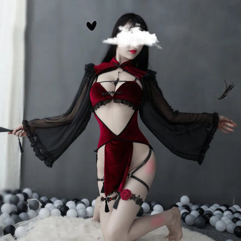 Gothic Gothic Nun Halloween Cosplay Bodysuit
