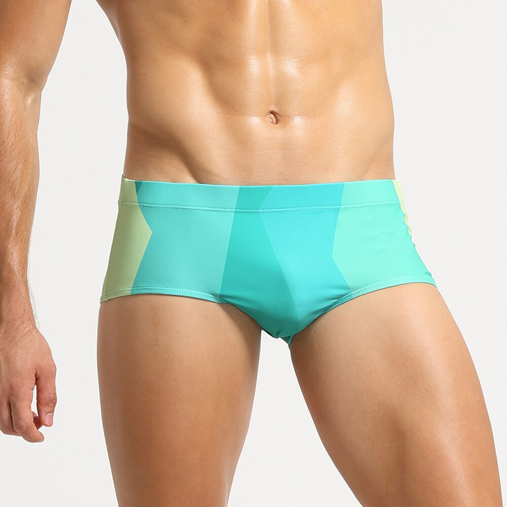 Colour Block Low Waist Swimming Trunks