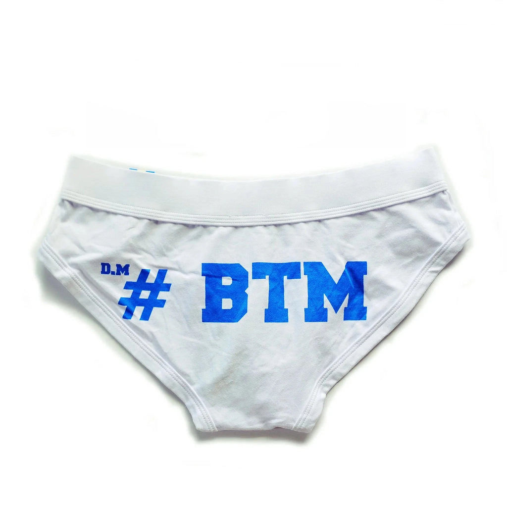 White #BTM Briefs by Queer In The World sold by Queer In The World: The Shop - LGBT Merch Fashion