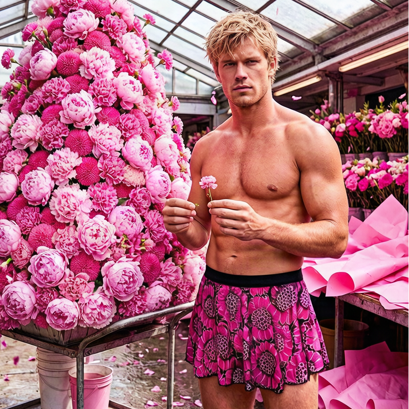Lace Floral Men's Sissy Vintage Skirt
