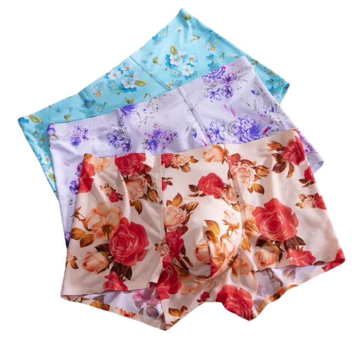 Ice Silk Floral Underwear