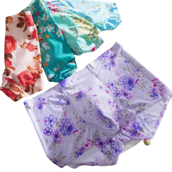 Ice Silk Floral Underwear