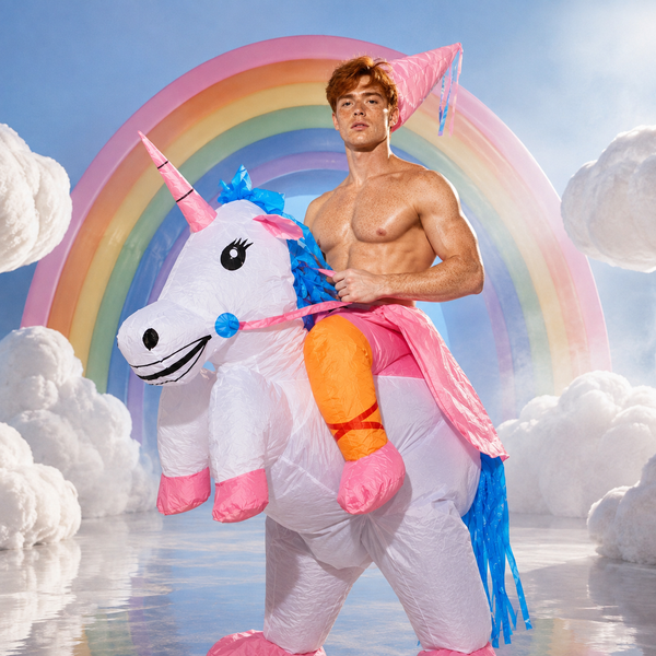 Inflatable Person Riding A Unicorn Costume