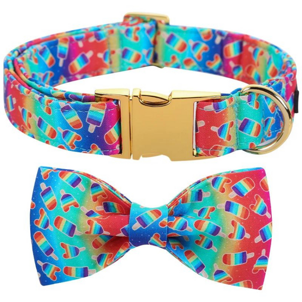 LGBTQ Rainbow Popsicle Dog Collar