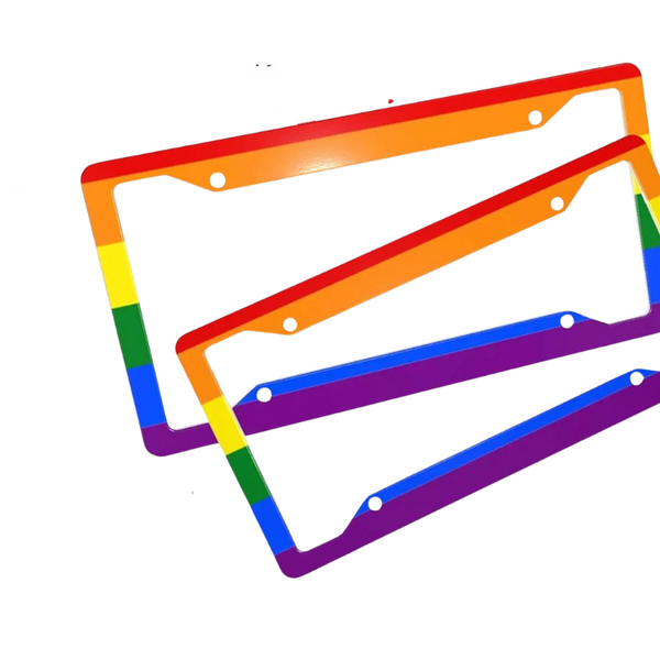  LGBT Rainbow License Plate Frame by Queer In The World sold by Queer In The World: The Shop - LGBT Merch Fashion