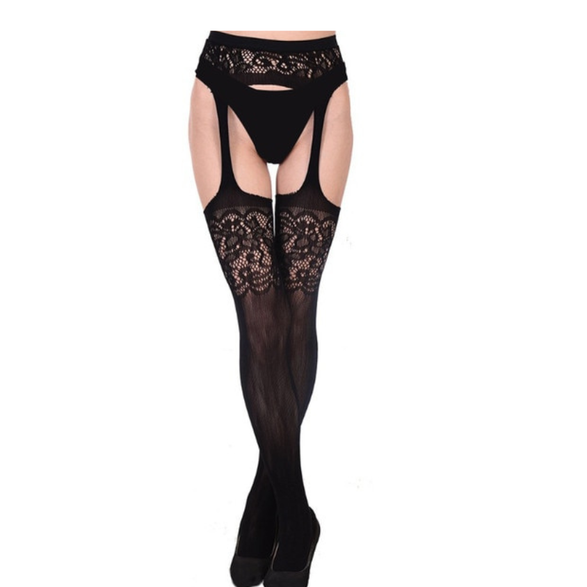 Lace Thigh High Stockings + Suspender Garter Belt Queer In The World: The Shop Lace Thigh High Stockings + Suspender Garter Belt Queer In The World: The Shop