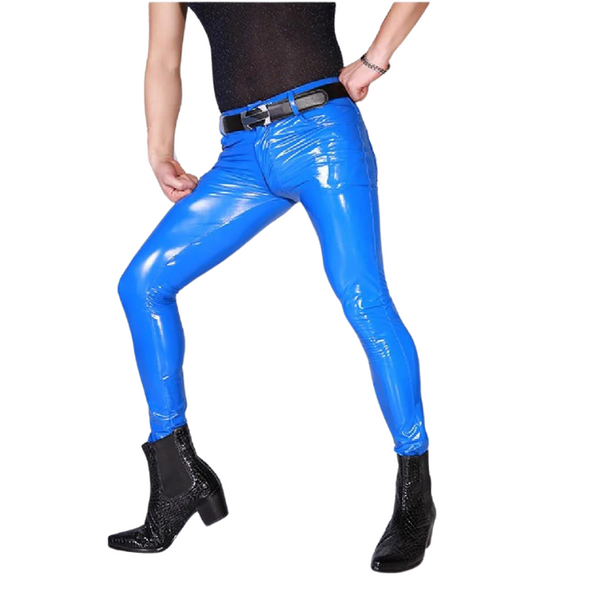 Latex Luxe Biker Skinny Leather Pants