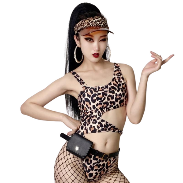 Leopard Print Gogo Dancer Bodysuit