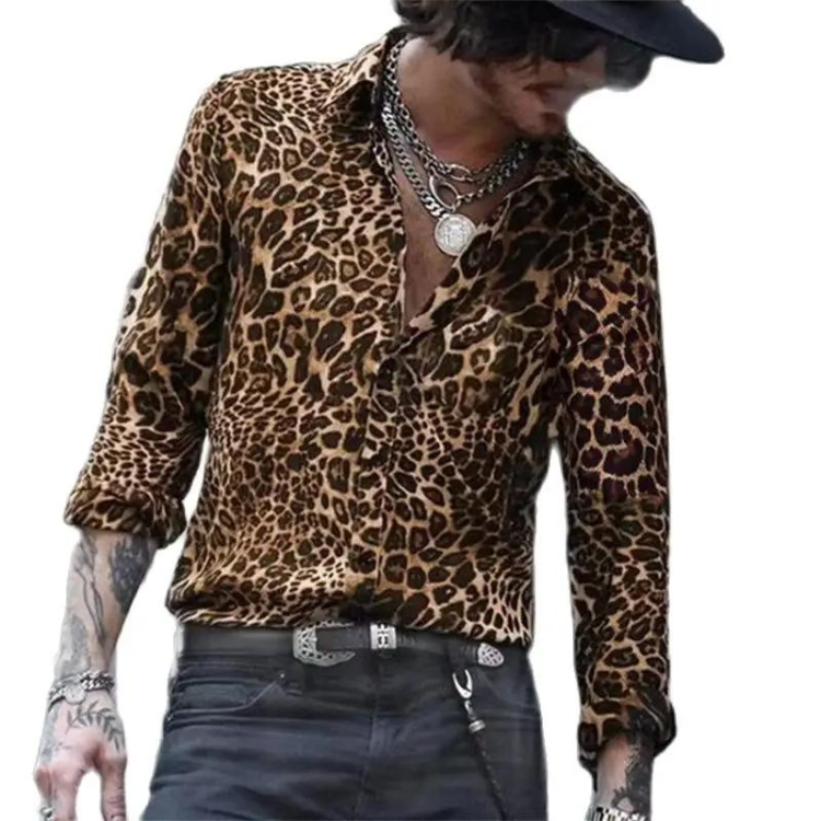 Leopard Print Statement Men's Shirt