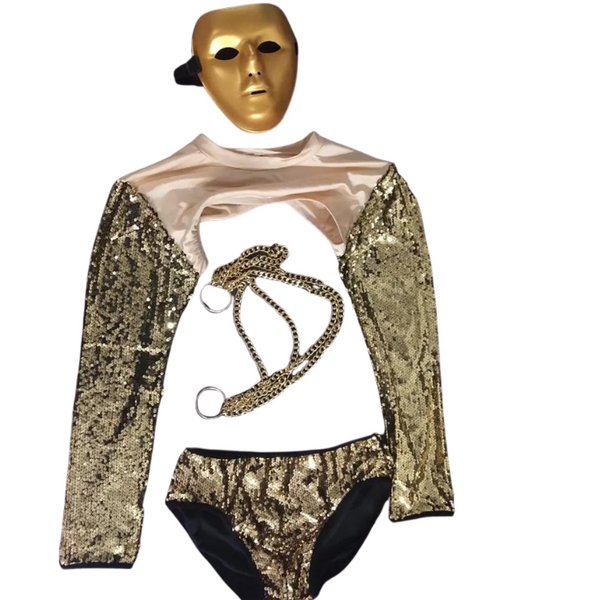 Men's Muscle Golden Sexy Stage Costume Set